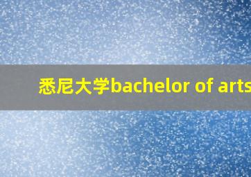 悉尼大学bachelor of arts